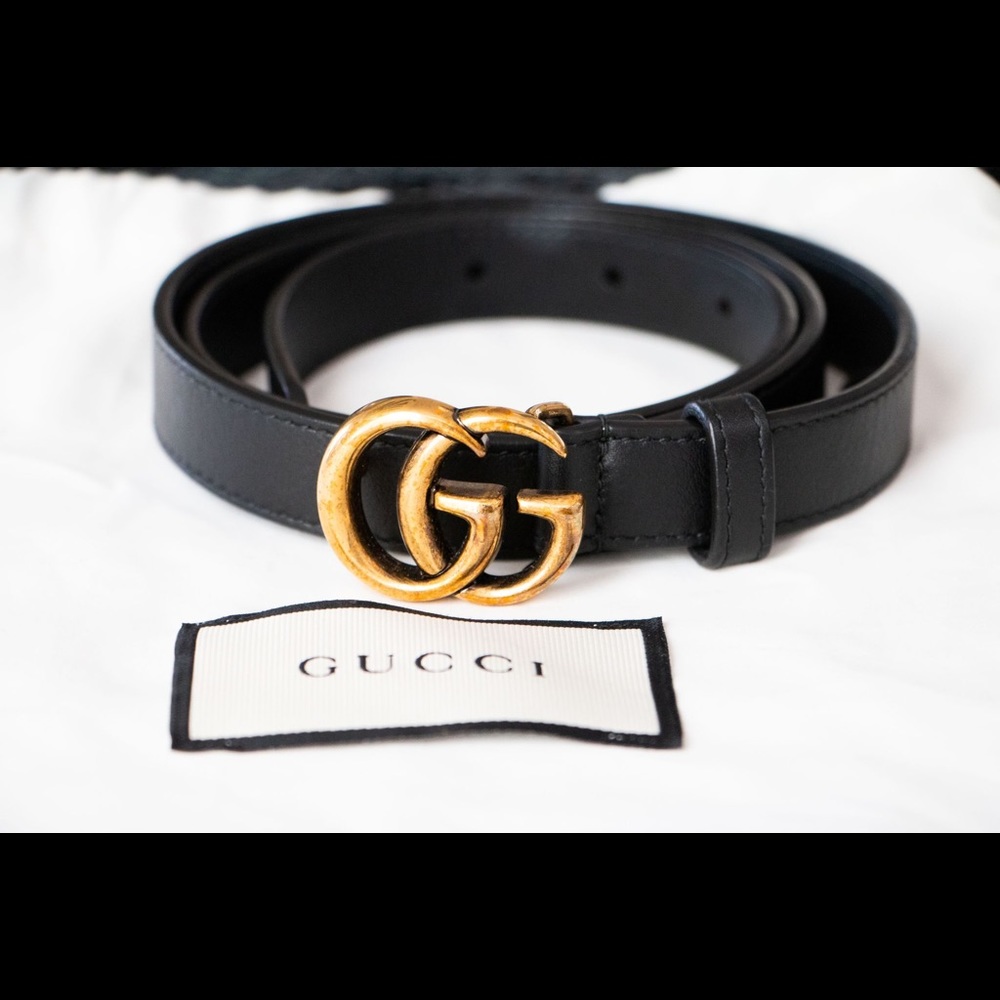 Gucci Marmont thin leather belt